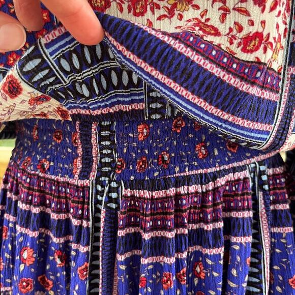 American Eagle Dress Colorful Patchwork Print Mini Boho Dress Size M - Picture 8 of 12